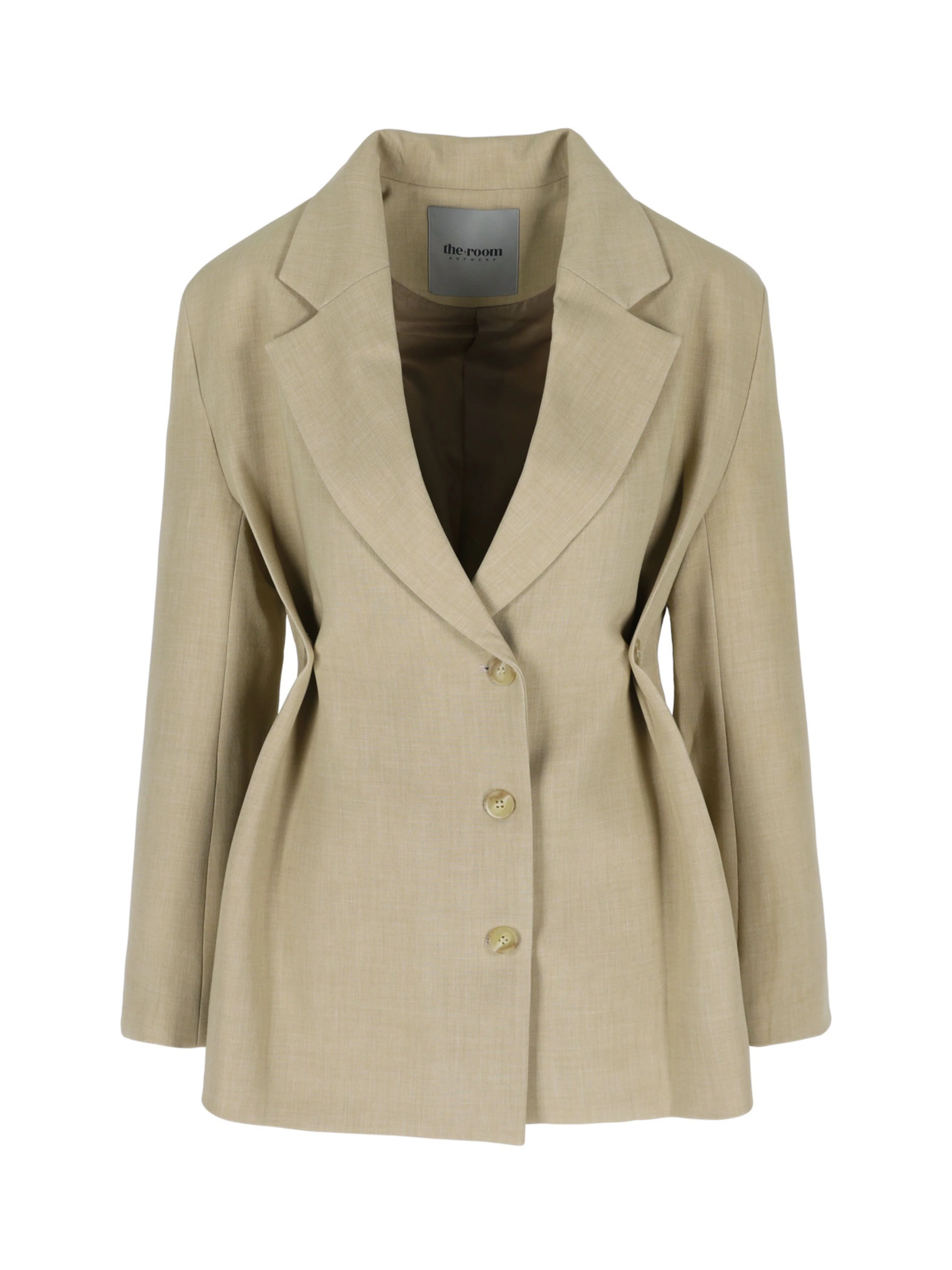 Cinched Waist Blazer Sand - Image 17