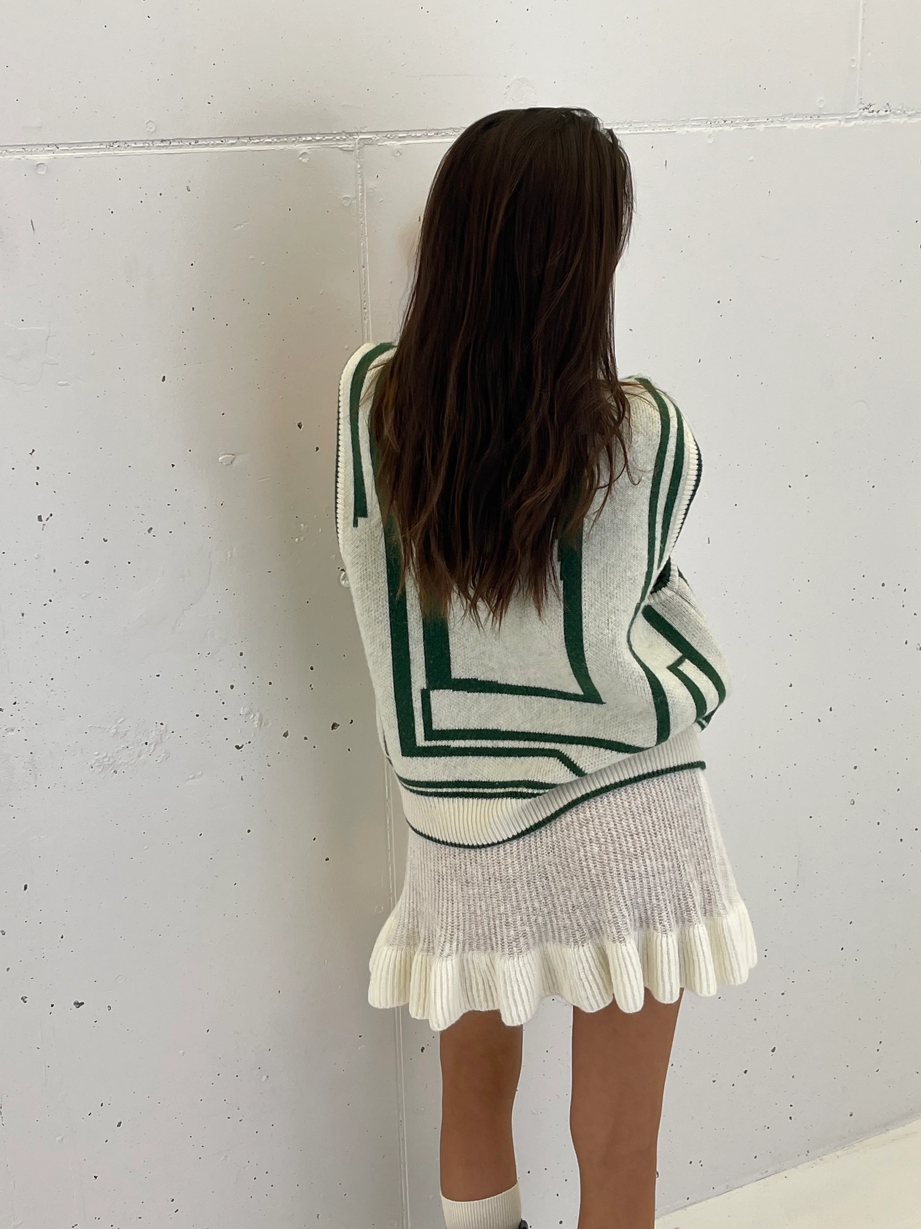 Graphic Wool Spencer Green - Image 5