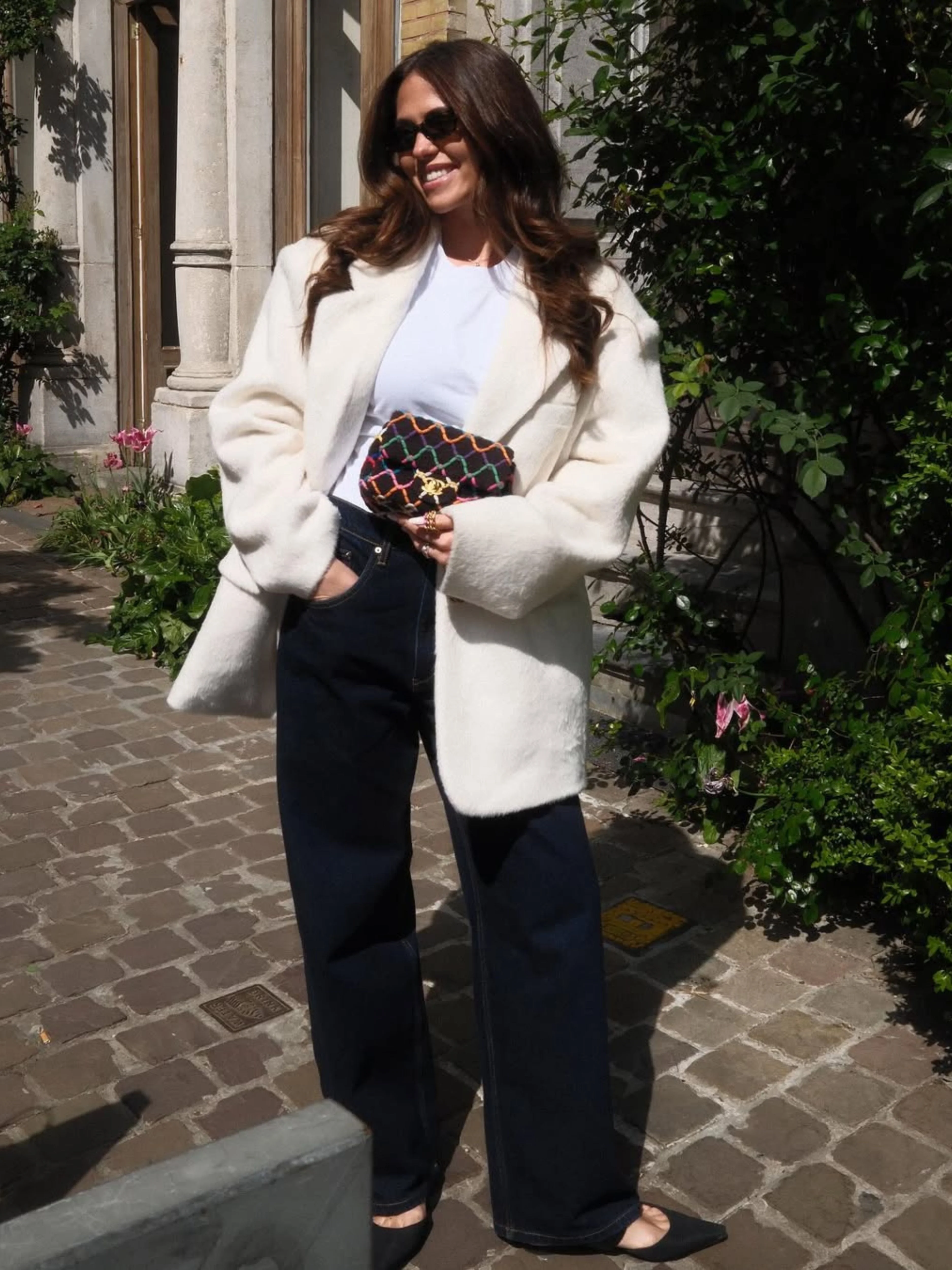 Oversized Brushed Wool Blazer Off White - Image 3