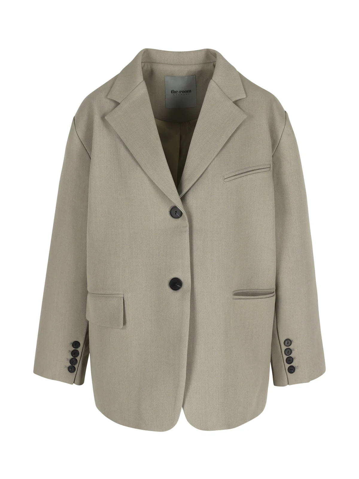 Oversized Checked Blazer Latte - Image 13
