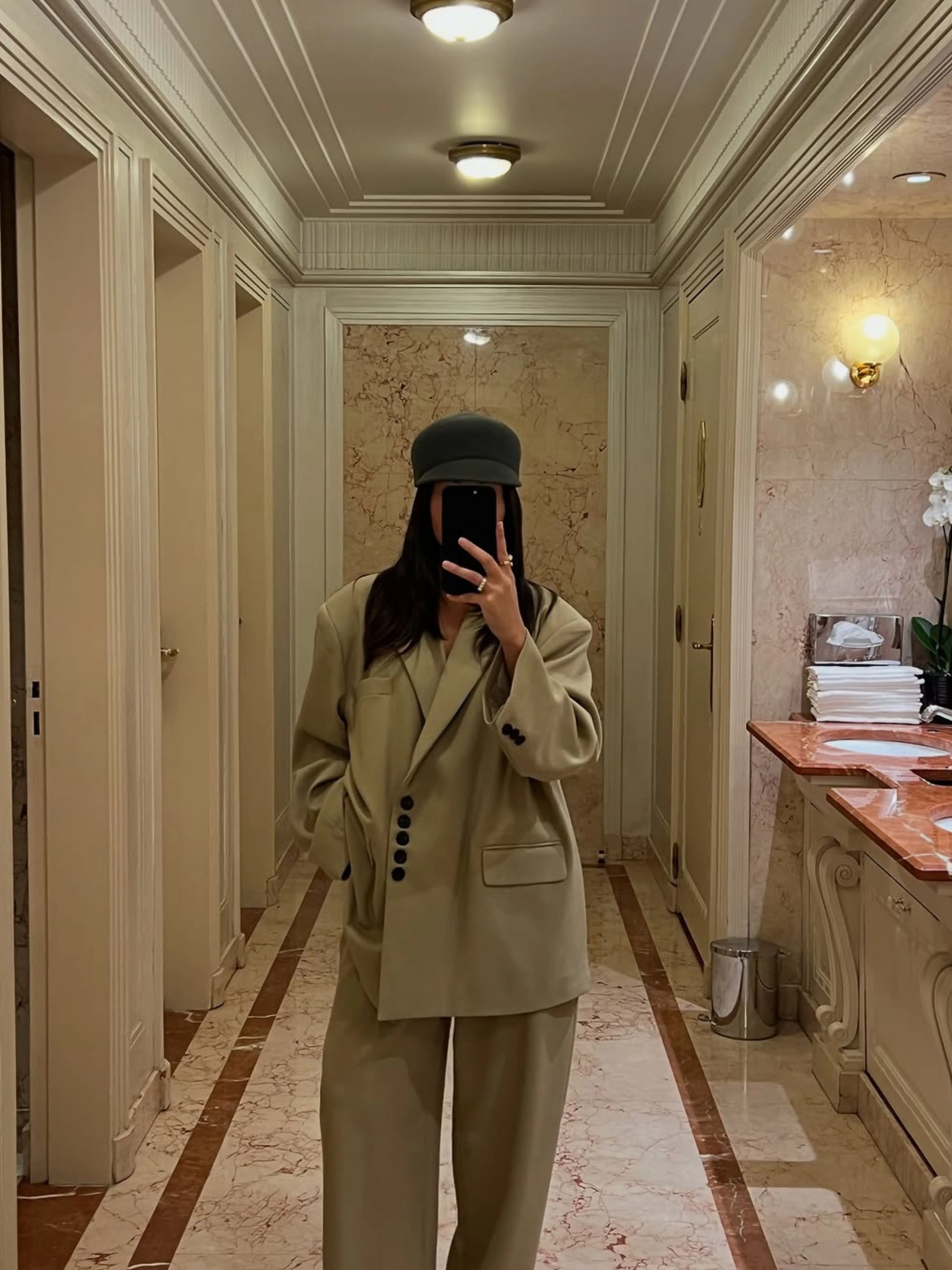 Oversized Multi Button Blazer Camel - Image 3