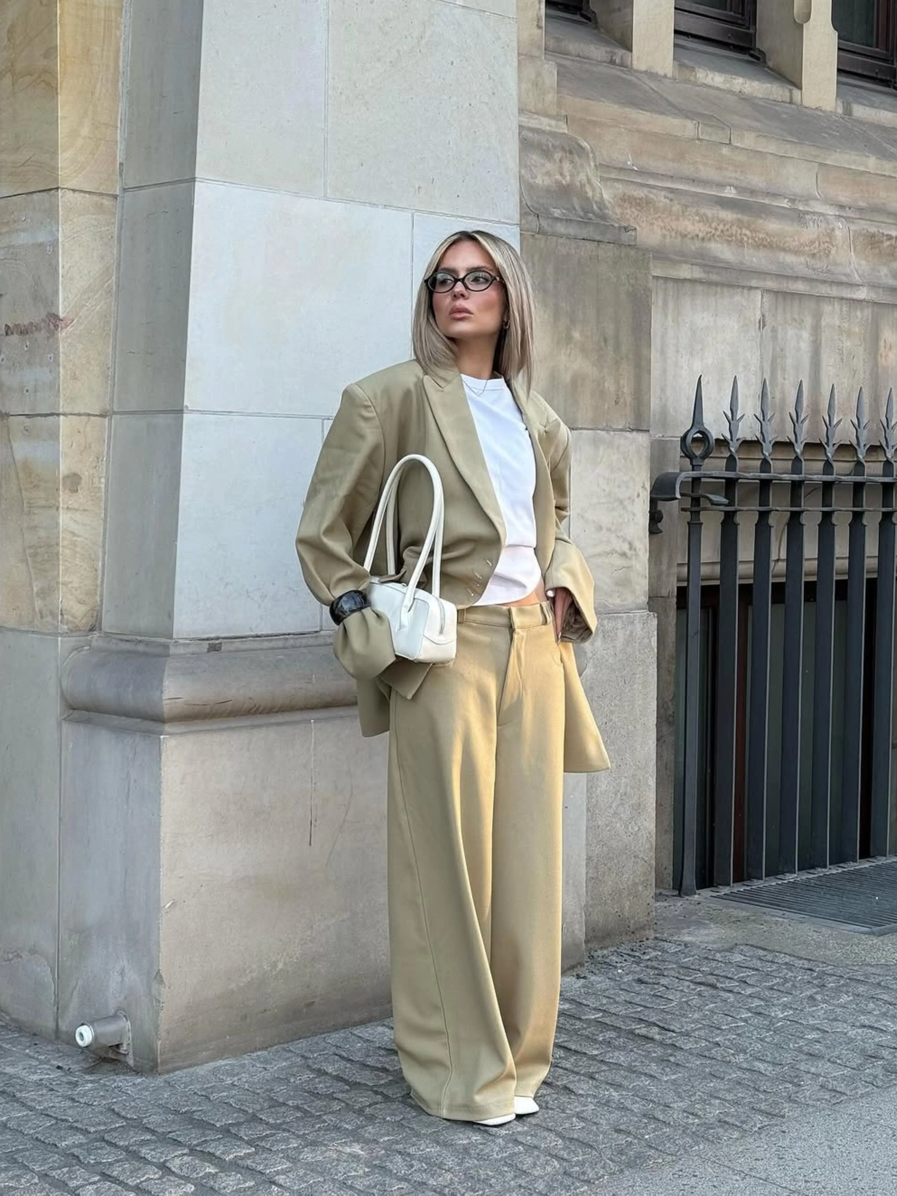 Oversized Multi Button Blazer Camel - Image 4