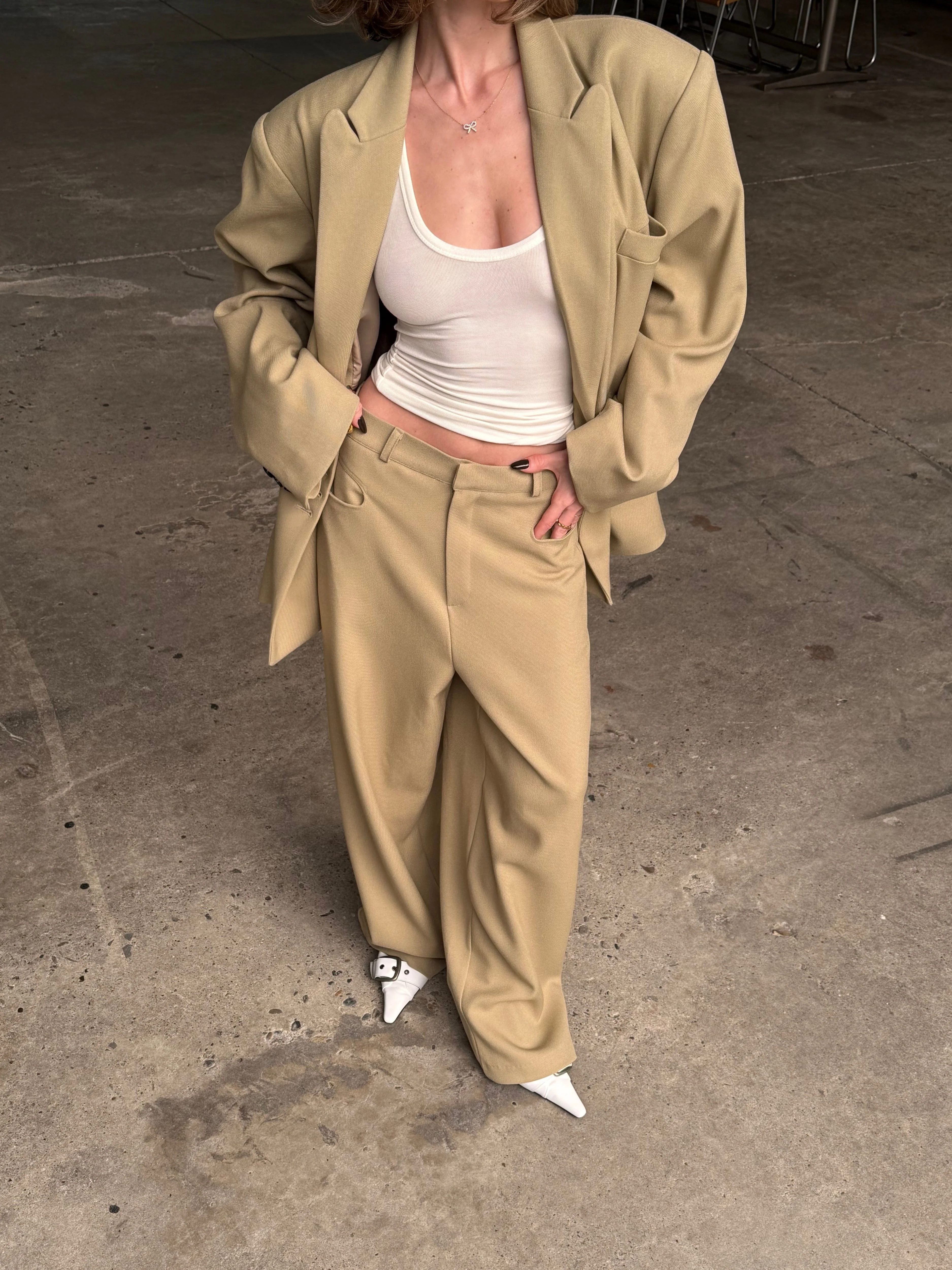 Oversized Multi Button Blazer Camel - Image 7
