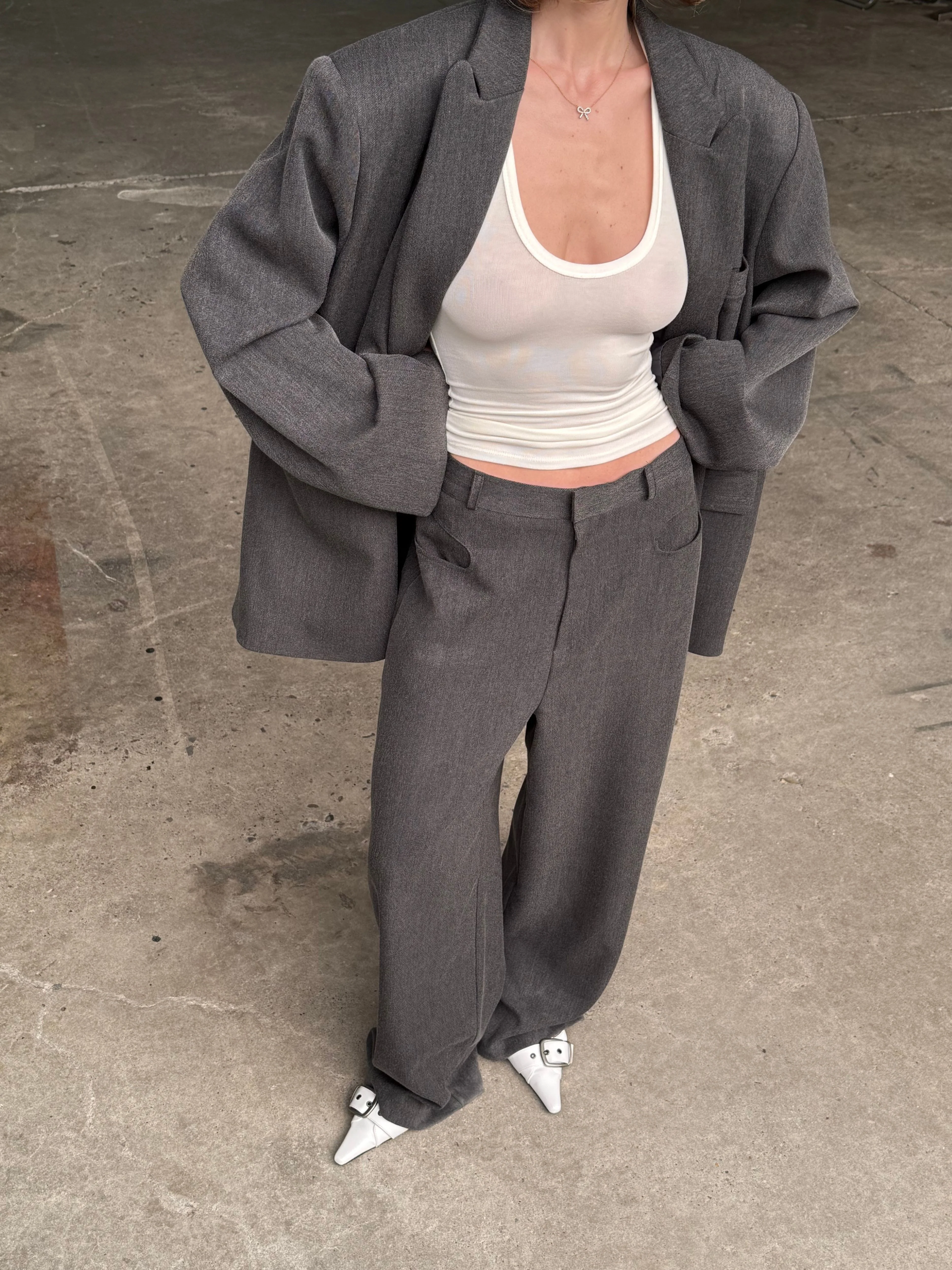 Oversized Multi Button Blazer Charcoal - Image 4