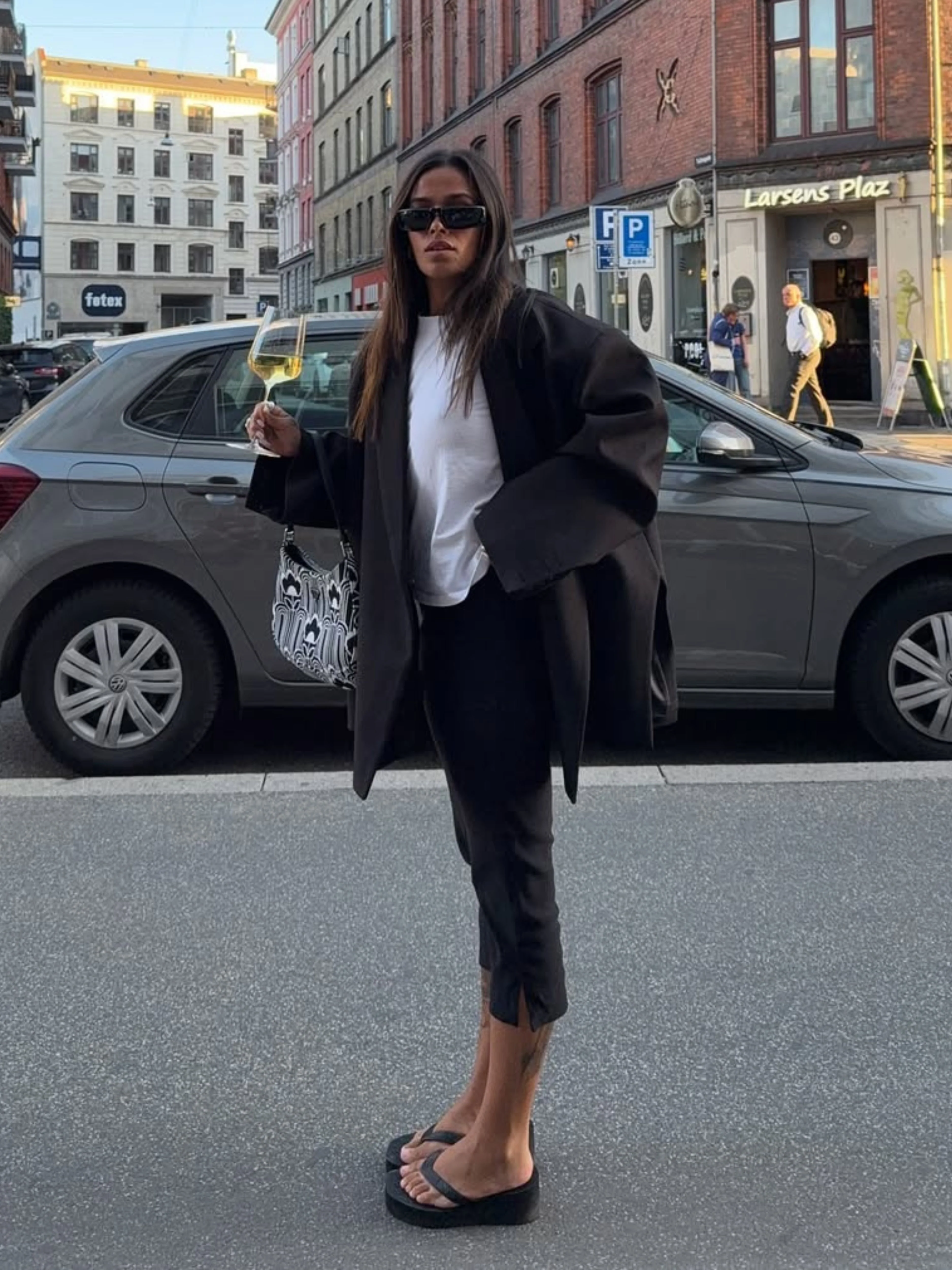 Oversized Side Slit Blazer Black - Image 12