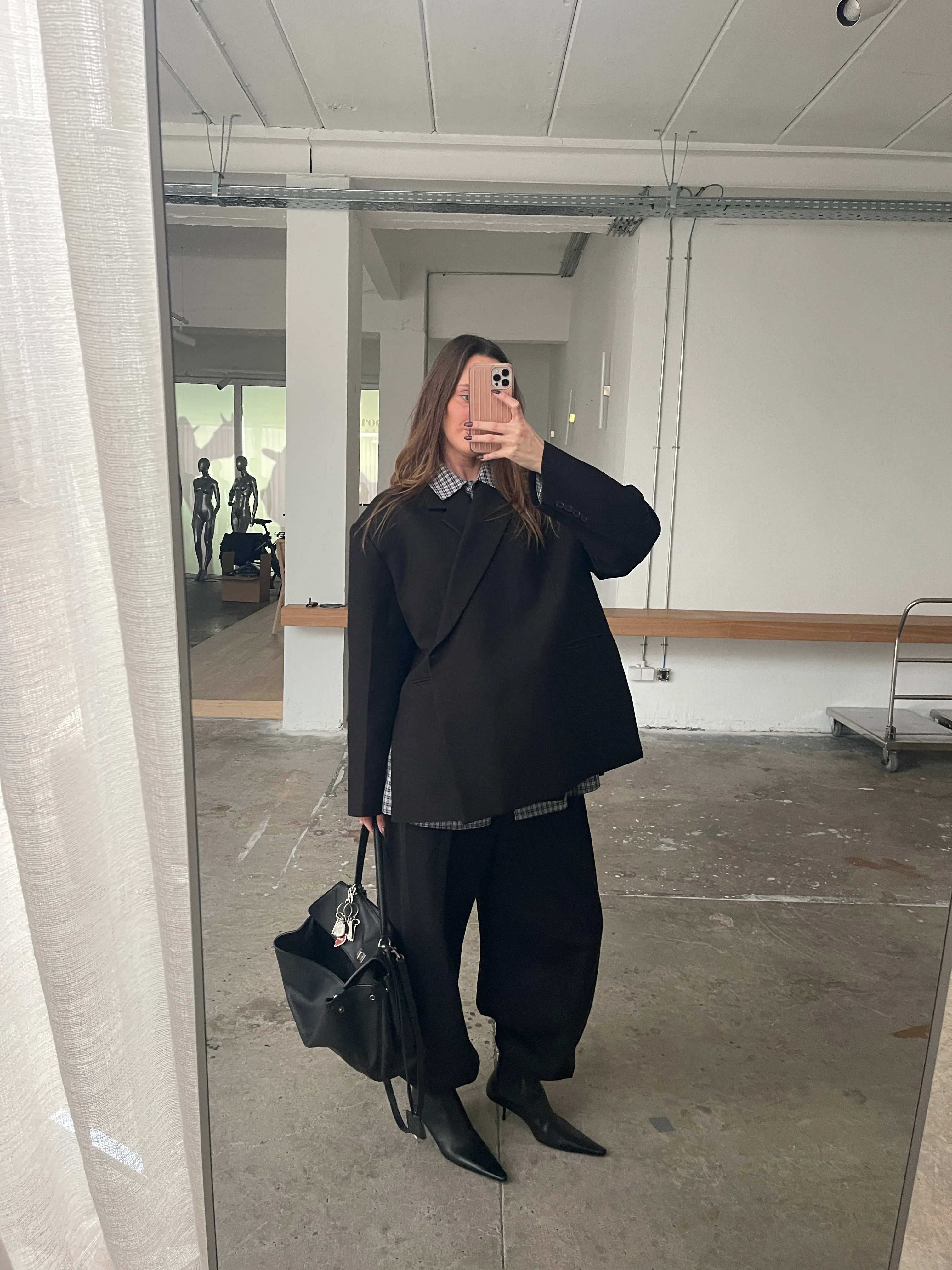 Oversized Side Slit Blazer Black - Image 17