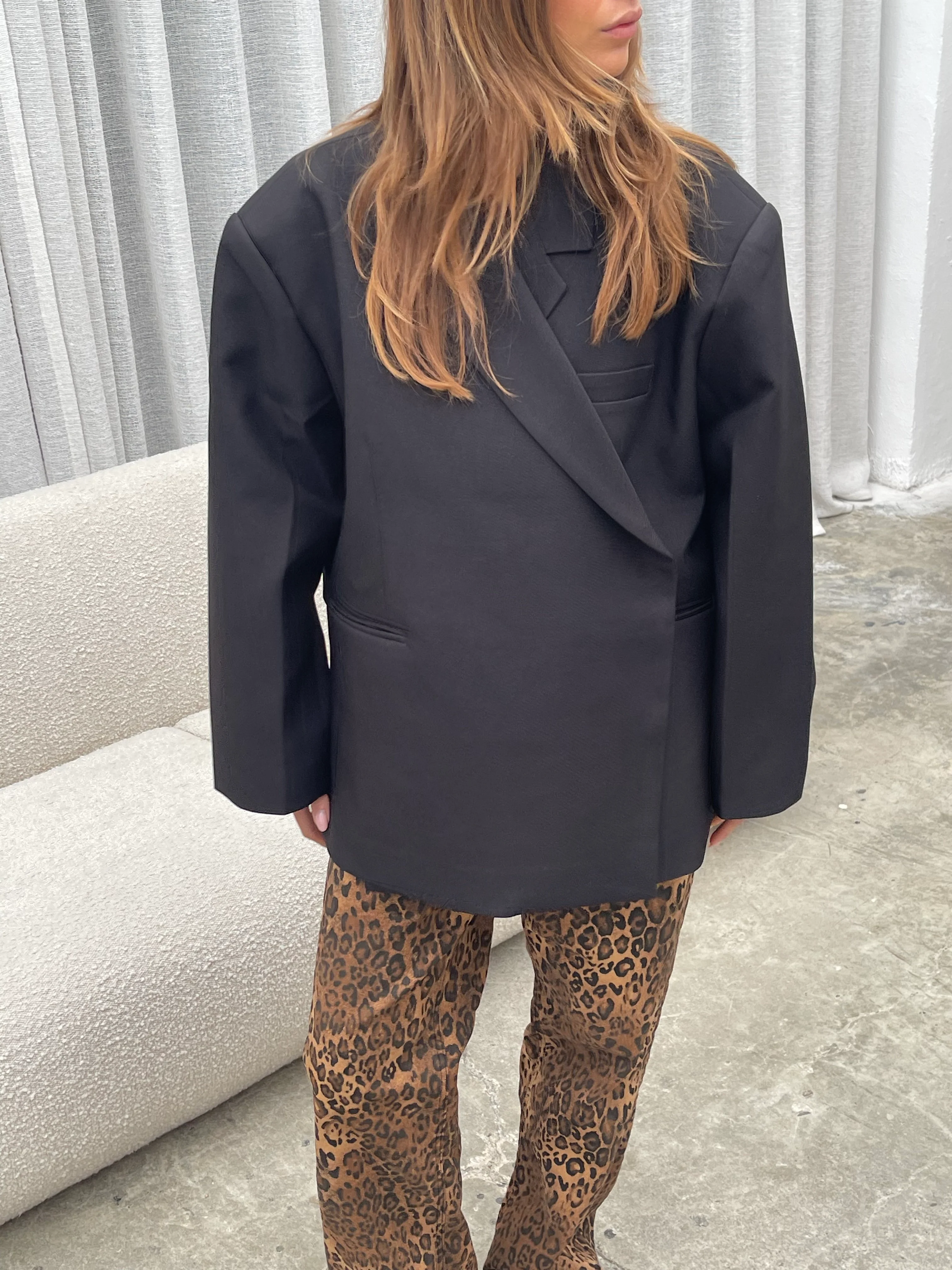Oversized Side Slit Blazer Black - Image 19