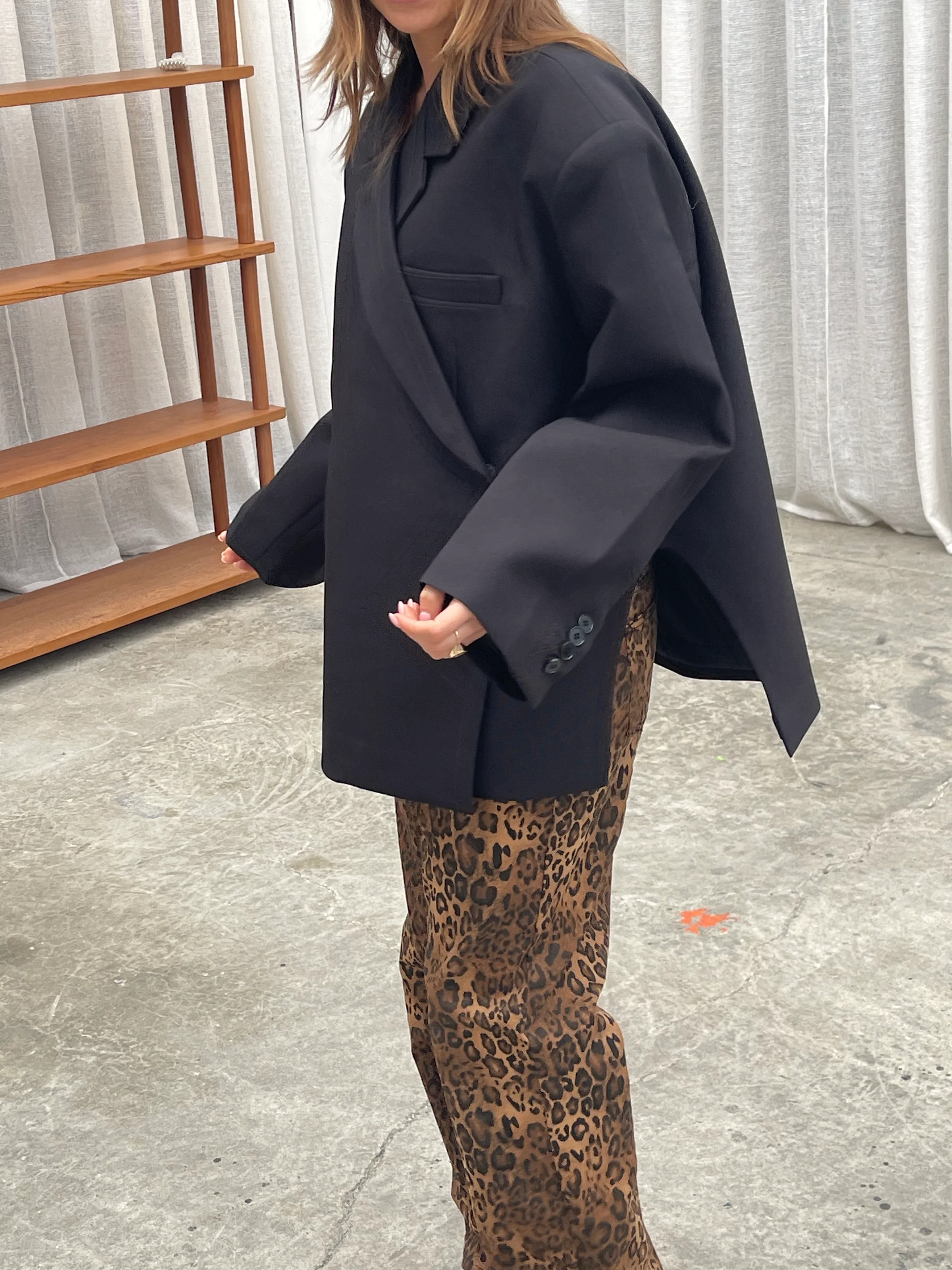 Oversized Side Slit Blazer Black - Image 21