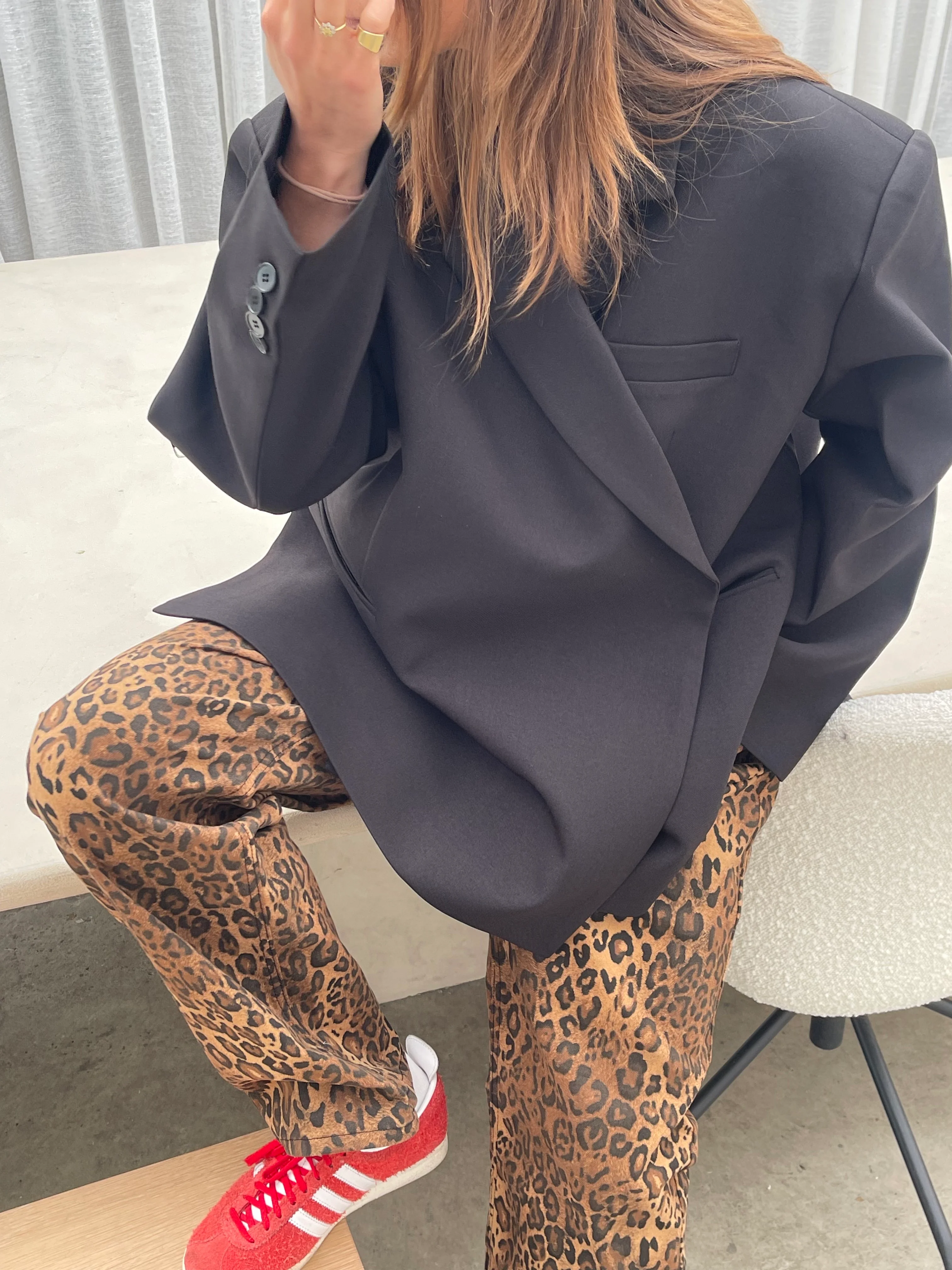 Oversized Side Slit Blazer Black - Image 22