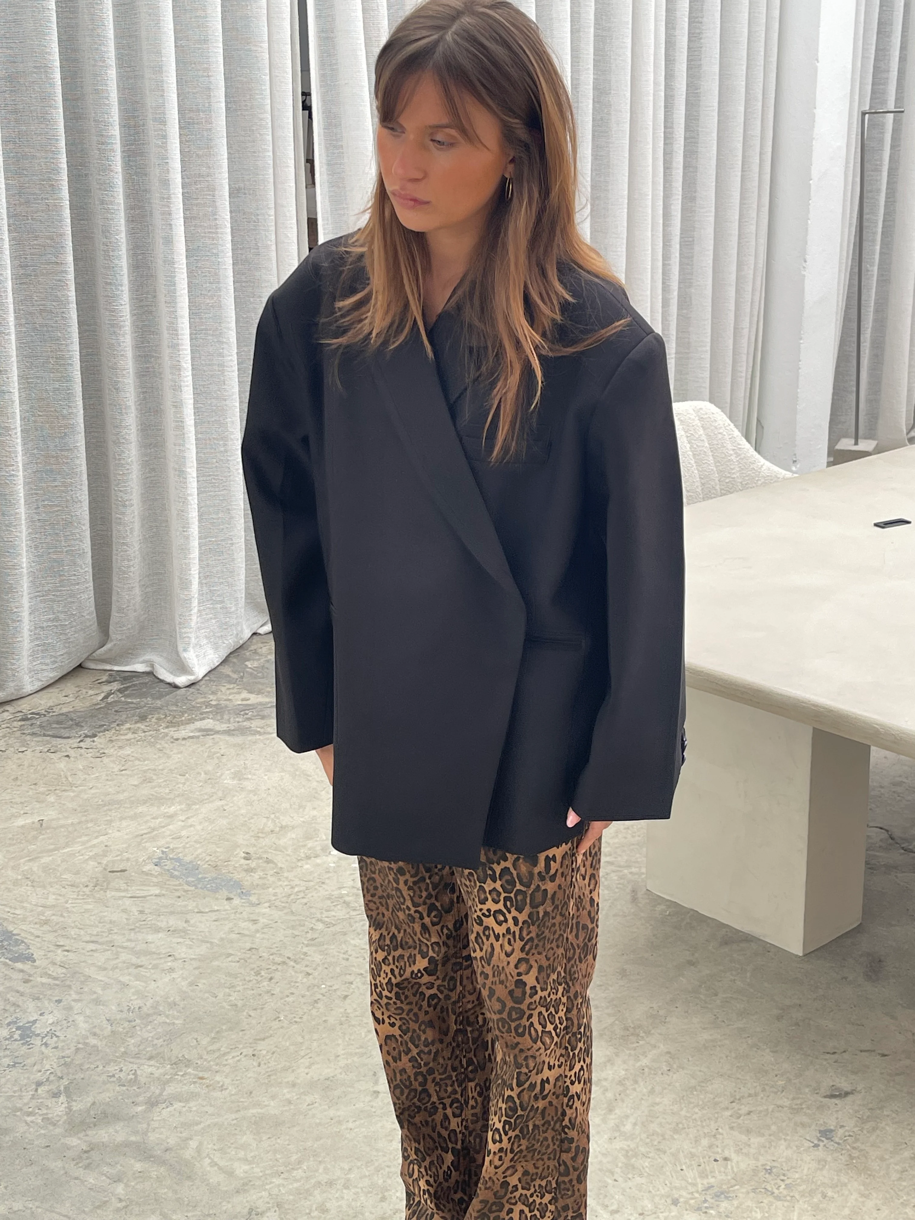 Oversized Side Slit Blazer Black - Image 24