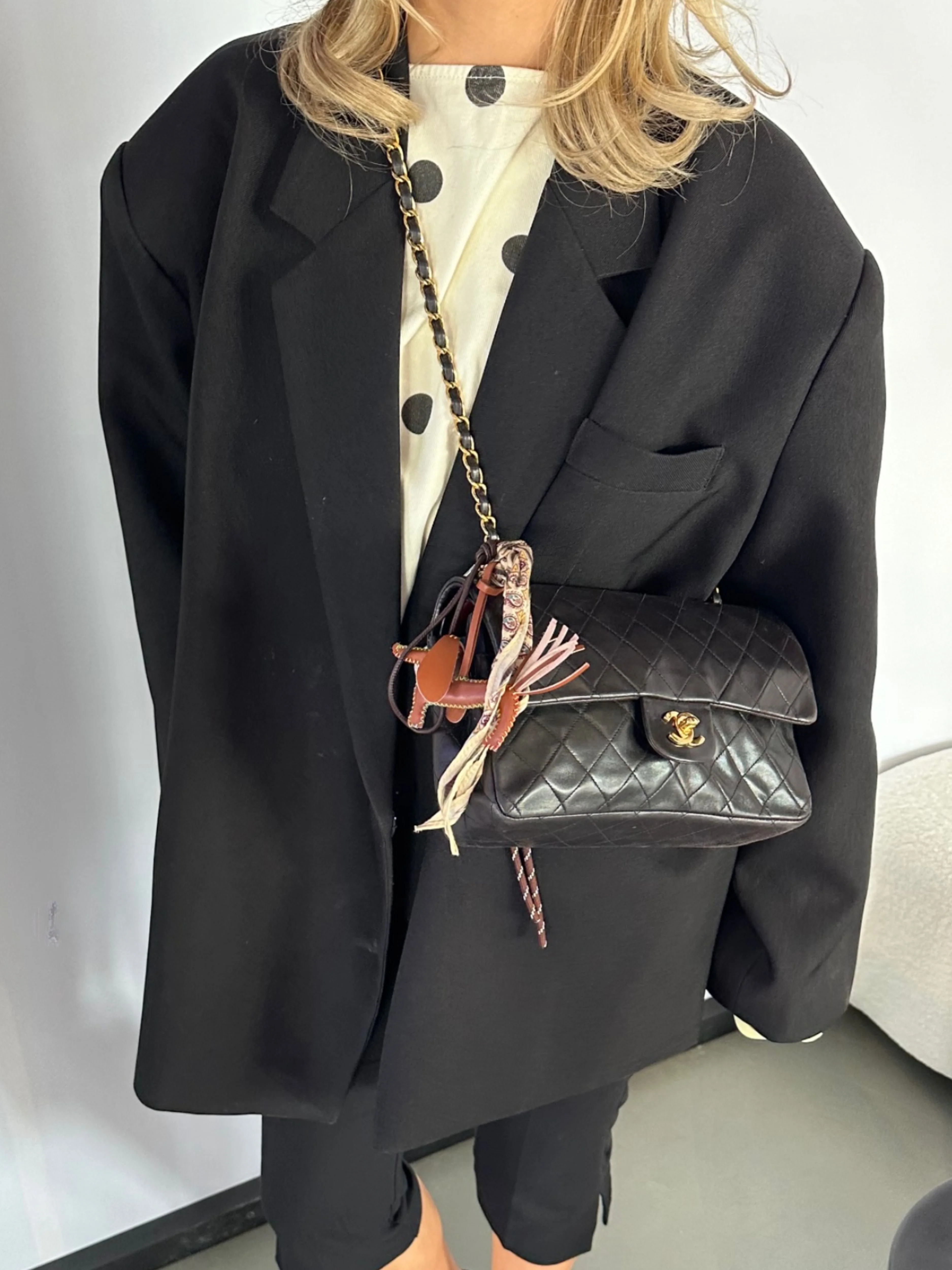 Oversized Side Slit Blazer Black - Image 7