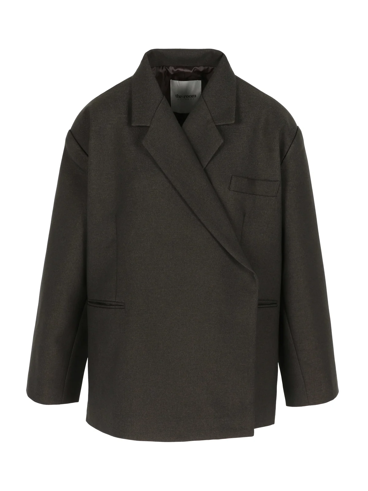 Oversized Side Slit Blazer Dark Brown - Image 17