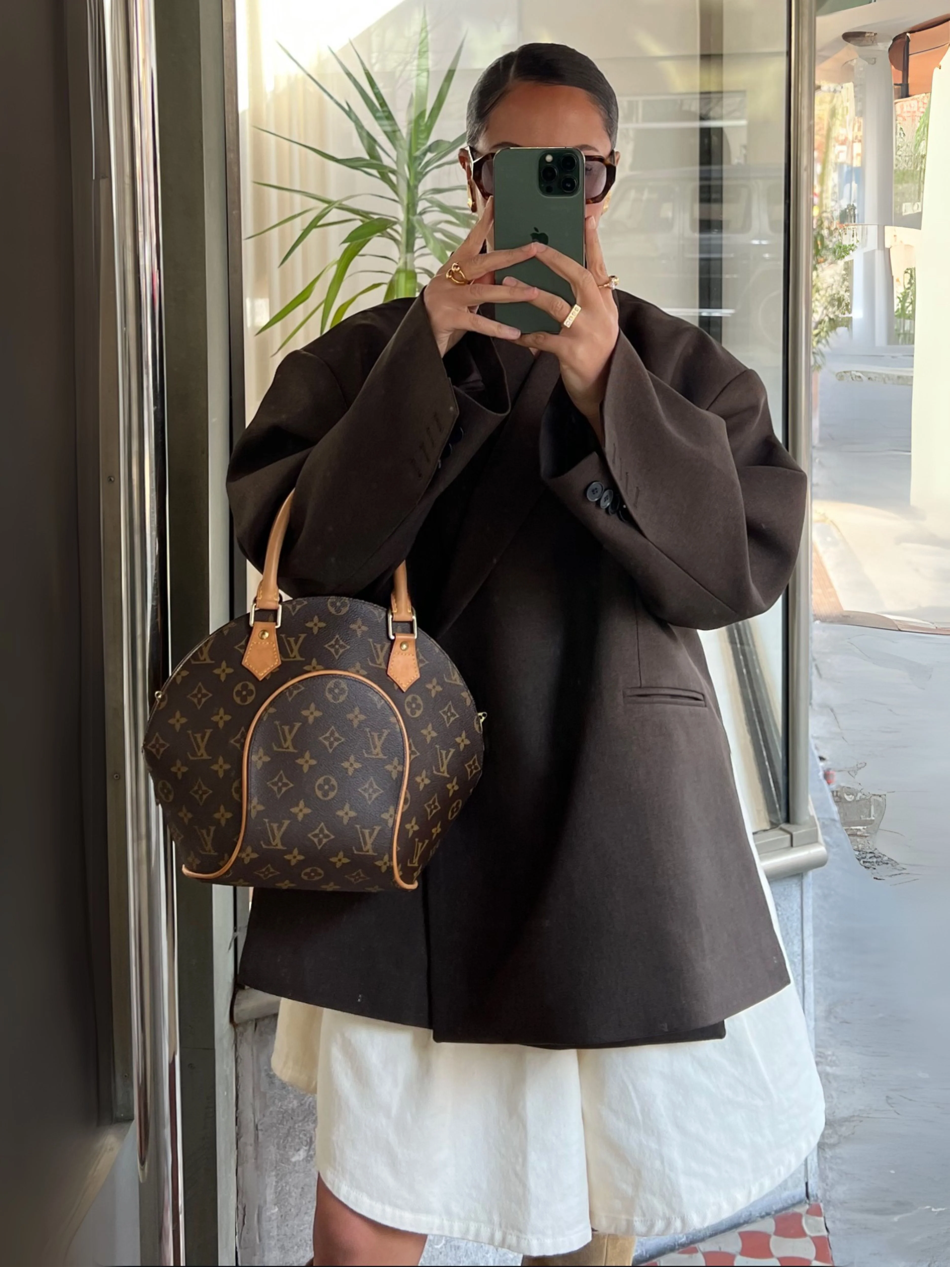 Oversized Side Slit Blazer Dark Brown - Image 6